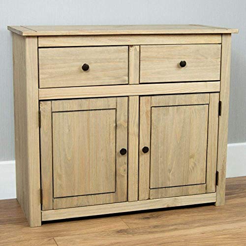 Vida Designs Panama Buffet à 2 portes et à 2 tiroirs, pin massif, Naturel