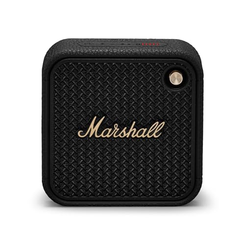 Marshall Willen II Haut parleurs Bluetooth sans Fil 17 Heures de Lecture IP67 étanche Charge Rapide   Noir et Laiton :High Tech