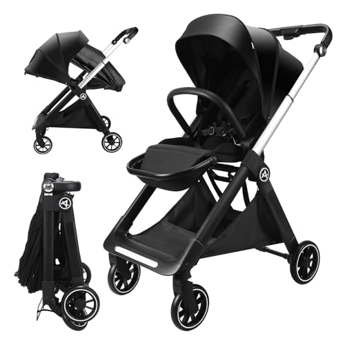 AOODIL Poussette Réversible, Poussette Canne, Poussette de Compacte avec Position Allongée, Pliable Poussette Bebe avec Panier Surdimensionné pour les 0 36 Mois, à 22 kg :Bébé et Puériculture