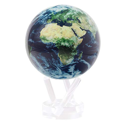 MOVA Globe Série Espace extra atmosphérique Terre avec nuages 4,5" avec base, globe rotatif à énergie solaire, cadeau unique et décoration de maison ou de bureau pour hommes, femmes, enfants
