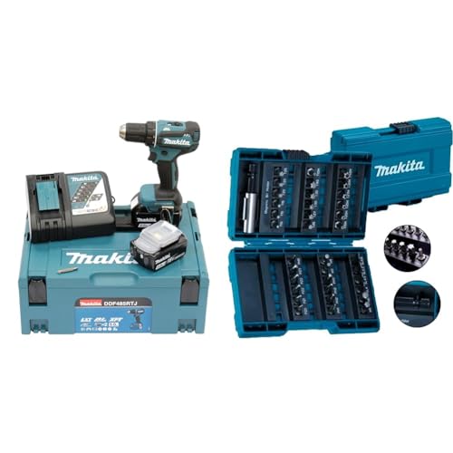 Perceuse visseuse 18V LXT (2x5,0 Ah) en MAKPAC   MAKITA DDF485RTJ &amp; B 28606 Assortiment d'embouts 37 pieces :Bricolage