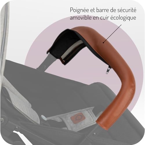 Poussette MoMi ESTELLE à partir de 6 mois (jusqu'à 15 kg), poussette pliante avec harnais de sécurité 5 points, panier de courses avec fonction de dépliage, poignée télescopique de traction :Bébé et Puériculture