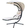 Gardenia Hamac Fauteuil Chaise Longue Suspendue à Bascule avec Pare Soleil Kelly Beige