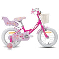 JOYSTAR Vélo Licorne 16" pour Fille de 5 7 Ans, vélo Enfant avec siège de vélo de poupée et Roues stabilisatrices, Pourpre :Sports et Loisirs