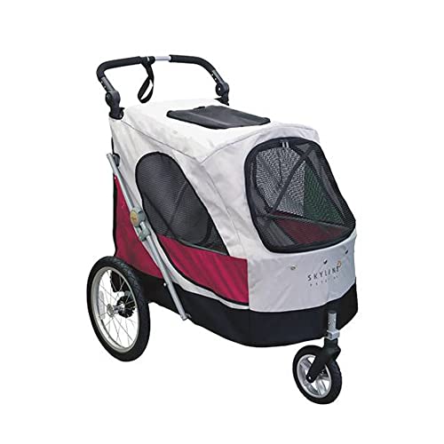 Pettio Poussette Aventura XL Gris Rouge Chiens Moins 45 kg :Animalerie