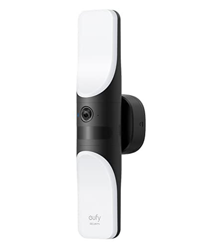 eufy Security Wired Wall Light Cam S100, caméra de sécurité extérieure, caméra 2K avec lumière 1200 lumens, Vision Nocturne Couleur, lumière activée par Les mouvements, Pas de Frais mensuels :High Tech
