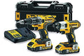 DEWALT   Kit 2 Outils avec Perceuse Visseuse Compact DCD791 et Visseuse à Chocs DCF887, XR 18V, 5Ah   DCK268P2T QW   Sans Fil   3 Vitesses   Pour Métal, Béton et Bois :Bricolage