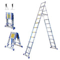 Escabeau 12 marches telescopique EXTENDACT12, Echelle telescopique 3.5m 3.2m, escabeau pliable, Stabilisateur, H max travail 5m, Garantie 5 ans