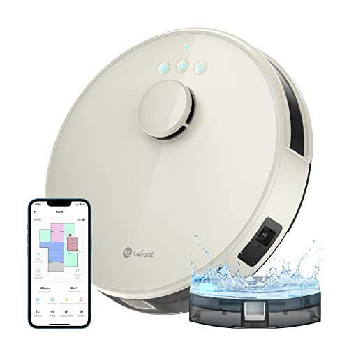 Lefant Robot Aspirateur Laveur Robot 2 en 1 4000Pa,Navigation LiDAR,Cartographie Multi étage,Zones Virtuelles, Connecté Alexa/APP/WiFi,Idéal pour Poils d'animaux Tapis Sols Durs,M1 Champagne :Cuisine et Maison