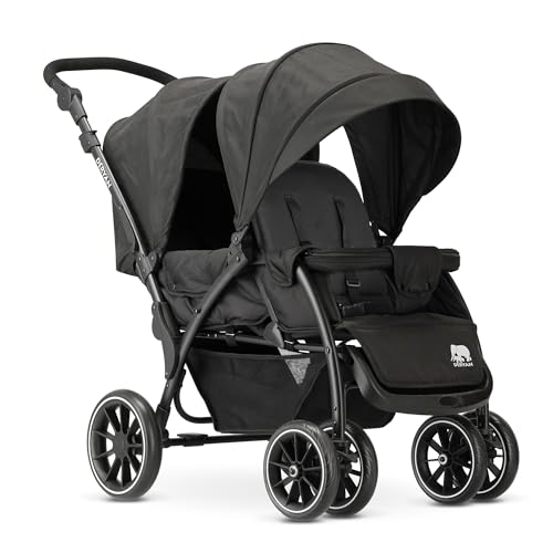 Deryan Elena Poussette Duo Tandem pour Enfants   Double Duett avec Harnais 5 points et Ajustable à 4 ans (Noir) :Bébé et Puériculture