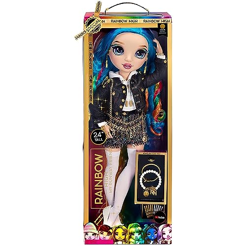 RAINBOW HIGH Grande poupée – poupée Mannequin de 60 cm édition spéciale, Cheveux Arc en Ciel Multi Couleurs de 35 cm &amp;   25 Accessoires, Cadeau Parfait pour Les Enfants, 6 12 Ans :Jeux et Jouets