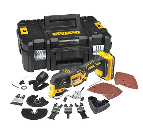 DeWalt Multi Cutter Brushless   XR 18V   DCS355D2 QW   Multi Cutter sans Fil en Coffret avec 2 Batteries, Chargeur et 32 Accessoires   Outil Idéal pour Découpe et Ponçage   20000 orb/min Argenté :Bricolage