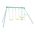 TP Toys TP520 Ensemble Double avec glisseur, Deux sièges balançoires et Glide Ride, Cadre en Acier, 3 10 Ans, Convient pour 4 Enfants, Vert