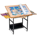 Becko US Table de puzzle avec tiroirs et couvercle, chevalet inclinable avec hauteur réglable jusqu'à 1500 pièces, fermée avec 4 roues :Jeux et Jouets