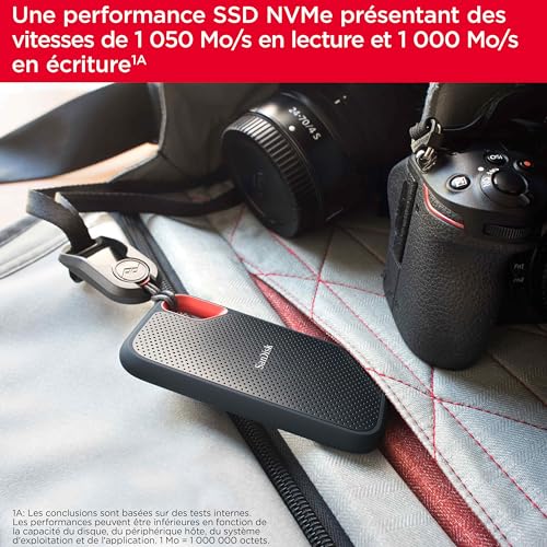 SanDisk Extreme Portable SSD   2TB Black Portable SSD 1000 Mo/s :Informatique