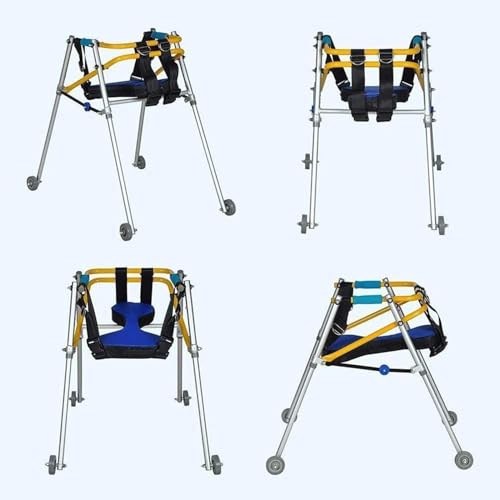 Marcheur De RééDucation pour Enfants, Marche pour Enfants en Alliage D'aluminium, Médical Pliable 4 Roues Aides à La Marche pour Enfants, Marche Droite (Color : Yellow, Size : S) :Hygiène et Santé