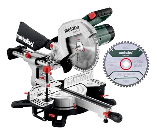 Metabo Kit scie radiale et à onglet KGS 254 M   613254900   Avec ligne de coupe de précision   254 mm 2. Lame de scie en carbure de tungstène et fonction de traction   Câble de 2 m
