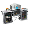 relaxdays Cuisine Camping Pliable, extérieure, cuisinière, avec Sac de Transport, Structure Aluminium, Gris Blanc, 1 élément Loisirs