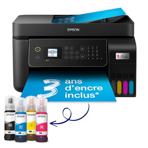 Imprimante multifonction A4 Wi Fi EcoTank ET 4800 équipée de réservoirs d’encre, avec jusqu’à 3 ans d’encre inclus :Informatique