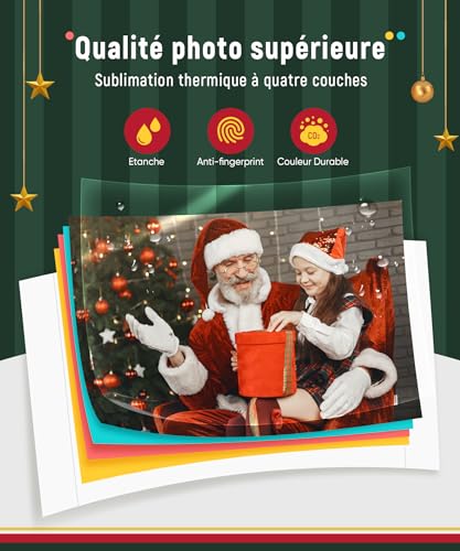 Liene Imprimante Photo (10x15cm)   Paquet avec 100 Feuilles, pour iOS/Android/PC, Imprimante Photo de Haute Qualité Instantané, 300DPI Sublimation Thermique :Informatique