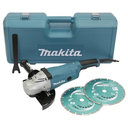 Meuleuse Ø230mm 2200W avec 2 disques diamant dans coffret   MAKITA GA9020RFK3
