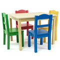 Humble Crew Ensembles de Tables et chaises pour Enfants, Dense, Bois Naturel/Couleurs primaires, Taille Unique :Cuisine et Maison