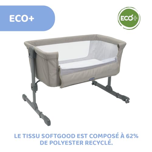 Chicco Next2Me Essential Lit Bébé Cododo Dune avec Matelas, Côté Repliable, Hauteur Réglable, Fenêtre en Filet, Roues et Sac de Voyage   0 6 Mois, 9 kg :Mode