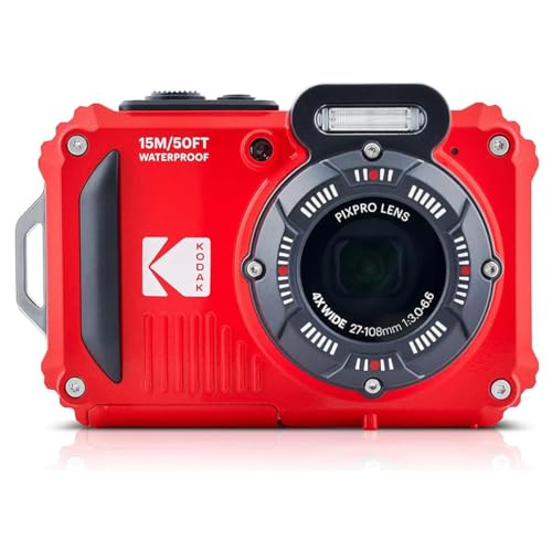 KODAK Pixpro WPZ2   Appareil Photo Numérique Compact 16M Pixels, étanche à 15m, Anti Choc, Video 720p, Ecran LCD 2,7   Batterie Li ion, Rouge :High Tech