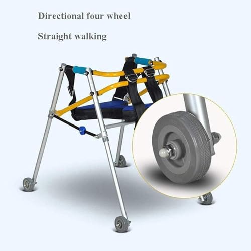 Marcheur De RééDucation pour Enfants, Marche pour Enfants en Alliage D'aluminium, Médical Pliable 4 Roues Aides à La Marche pour Enfants, Marche Droite (Color : Yellow, Size : S) :Hygiène et Santé