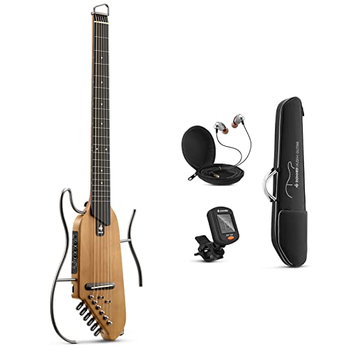 Donner HUSH I Guitare de voyage   Guitare acoustique électrique portable, ultra légère et silencieuse, corps en érable avec cadres amovibles, sac de transport et accessoires :Instruments de musique et Sono