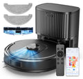 Robot Aspirateur Laveur 5000Pa,Cleanova W11 Aspirateur Robot avec Vidange Automatique Poussière,Navigation LiDAR avec Cartographie,180min,Connecté par Alexa/APP,Idéal pour Tapis Poils d'animaux :Cuisine et Maison