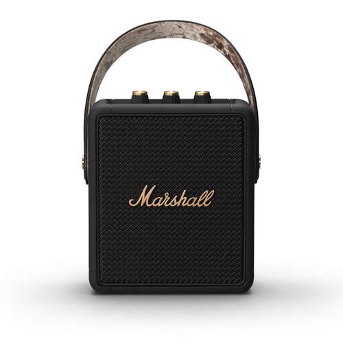 Marshall Stockwell II Enceinte Bluetooth Portatif   Noir et Laiton[Exclusif Amazon] :High Tech