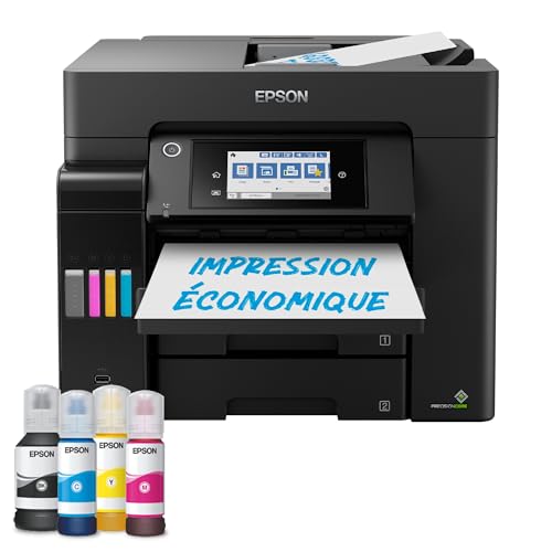 Imprimante multifonction A4 EcoTank ET 5850 avec Wi Fi, réservoirs d’encre et fax