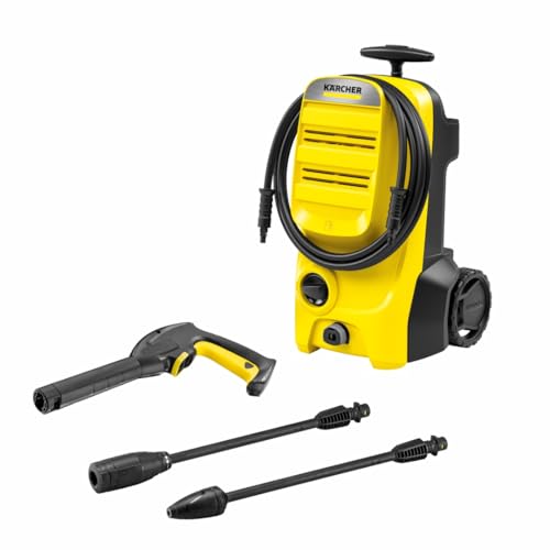 Nettoyeur Haute Pression K4 Classic Car Kärcher, (130 Bar, 420l/h, 30m²/h,4,57 kg). Inclus Un Pistolet, Un Flexible Haute Pression, Une Lance Vario Power, Une rotabuse et Une poignée de Transport