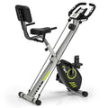 Vélo d'appartement pliable 8 niveaux de résistance magnétique avec dossier selle réglable écran LCD multifonction pour entraînement à domicile :Sports et Loisirs