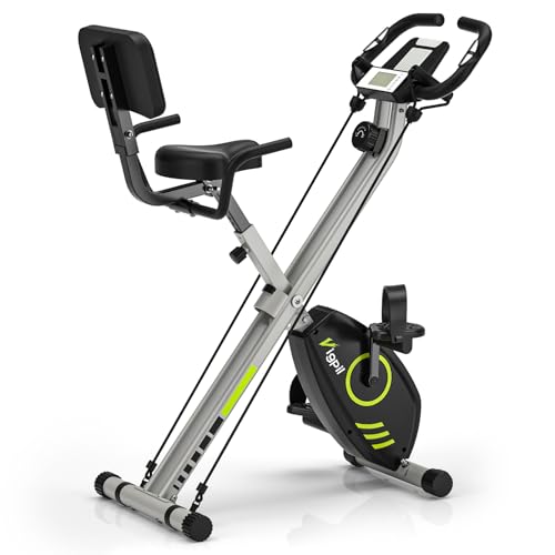 Vélo d'appartement pliable 8 niveaux de résistance magnétique avec dossier selle réglable écran LCD multifonction pour entraînement à domicile :Sports et Loisirs